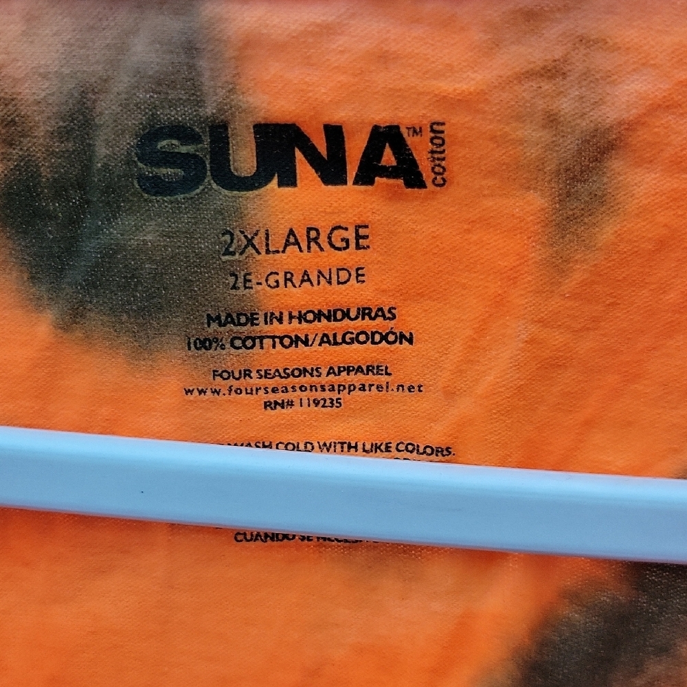 SUNA Cotton Orange & Brown Tie-Dye Tee - 2XL - Picture 3 of 4
